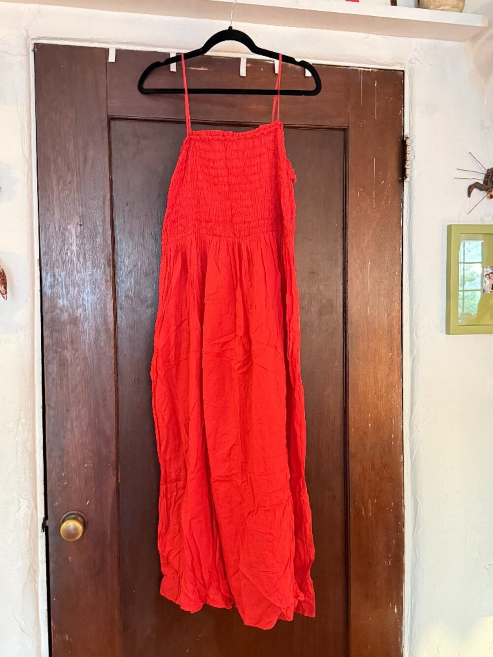 & Other Stories Smocked Strappy Midi Dress